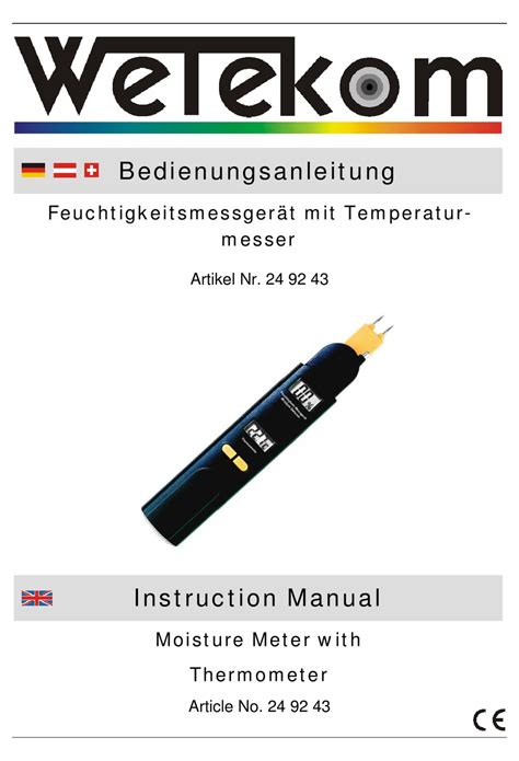 feuchtigkeitsmessgerät wete wetekom|Wetekom 24 92 43 Moisture Meter Manuals.